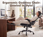 Ergonomic Massage Office Chair with Footrest, Comfy Computer Chair, Black