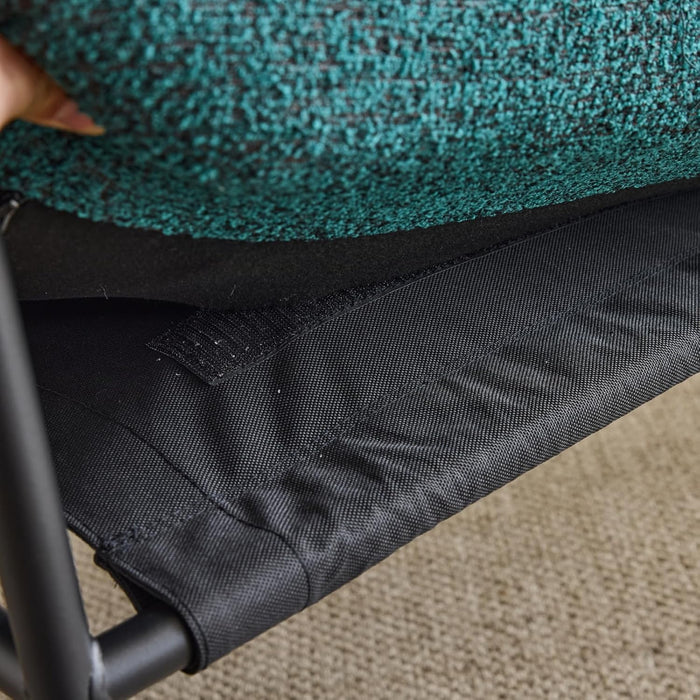 Accent Chair Modern Armchair with Metal Frame Linen Fabric Upholstory Living Room Chair Mid-Century Reading Chair with Wooden Arms for Living Room, Bedroom, Reading Room, Apartment, Green