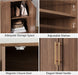 31.5" Sideboard Buffet Cabinet with Storage, Walnut | Modular Media Console, Mid Century Modern Credenza with Arched Doors for Living Room Kitchen Dining Room Entryway