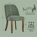 Dining Chairs Set of 4, Upholstered Wooden Kitchen Chairs, Green