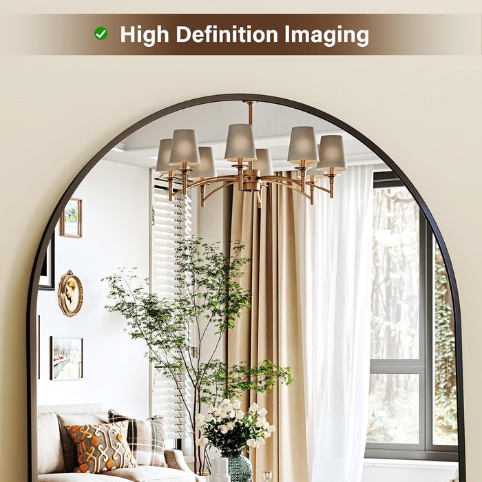 78"X38" Black Arch Full Length Mirror