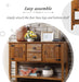 Brown Rustic Wood Sideboard 46Inch Storage Cabinet