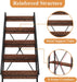 Ladder Shelf Bookcase, 5-Tier Industrial Ladder Bookshelf, Tall Living Room Shelves, Wood and Metal Leaning Shelf for Home Office, Kitchen, Bedroom, Balcony (Rustic Oak)