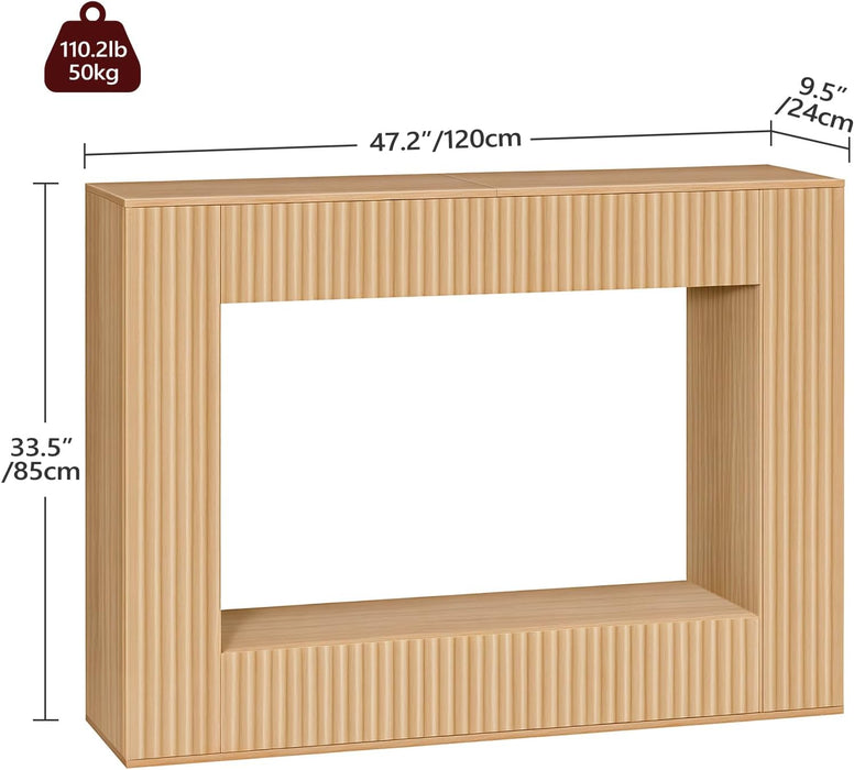 Modern Console Table, 47.2'' Entryway Table with Storage, Fluted Couch Table behind Sofa, for Entrance, Foyer, Living Room, Bedroom, Dining Room, Natural CTNA2501