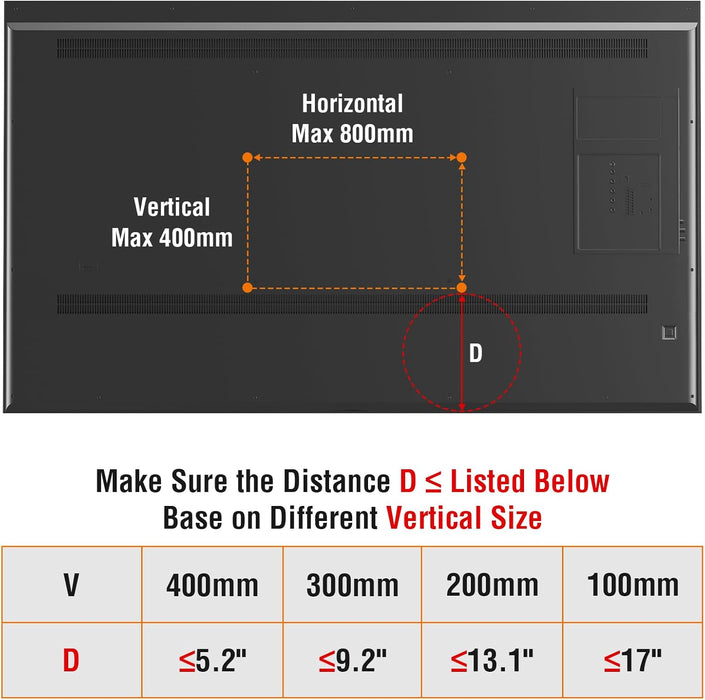 Universal Table Top TV Stand for Most 27 to 55 Inch LCD LED Plasma Flat Screen Tvs, TV Base Height Adjustable Leg Stand Holds up to 88 Lbs, VESA up to 800X400Mm, YD1014