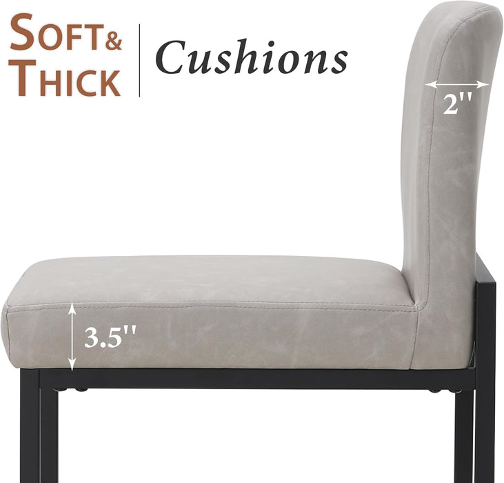 Bar Stools Set of 4 - Counter Height Bar Stool Pu Leather Kitchen Modern Bar Chairs, Bar Stools with Back