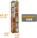 Walnut Six Tier Rotating Bookshelf Tower Organizer