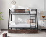 PowderCoated Stainless Steel TwinOverFull Bunk Bed Drawers