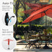 10Ft 3 Tier Auto-Tilt Patio Umbrella,Wind Resistent,Outdoor Patio Umbrellas Double Vented Umbrella with Crank for Pool Garden Backyard, Red