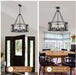 6-Light Farmhouse Chandelier Black Drum Pendant Light