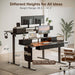 71X32" Electric Standing Desk with 5 Drawers,Power Outlets,Led Light, Black