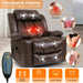 Brown Power Recliner with Massage & Heat