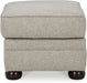 Gaelon Transitional Rectangular Upholstered Ottoman with Bun Legs, Light Brown