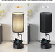 Table Lamp with 3 USB Charging Ports, Modern Desk Lamp with AC Outlet and Phone Stands, Perfect Bedside Lamp for Bedroom, Living Room, Office (Pack of 2), Black