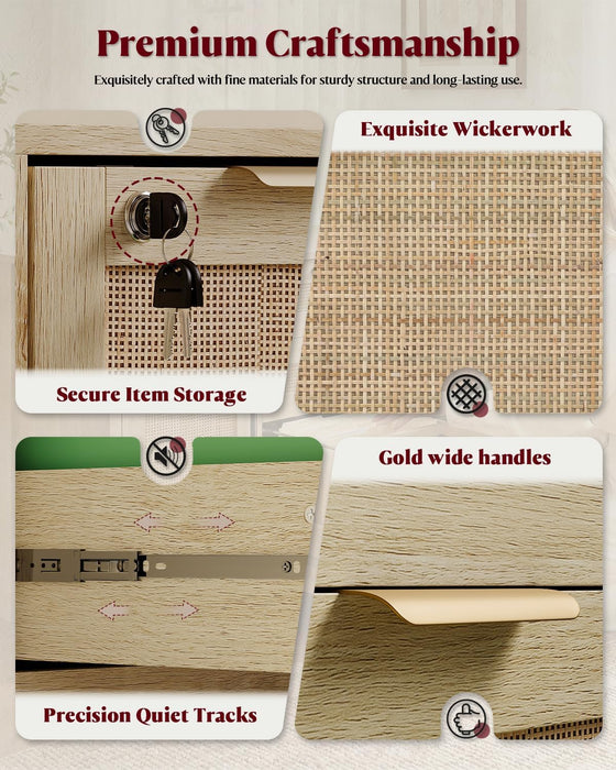 4 Drawer File Cabinet with Lock, Printer Stand Lateral
