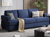 89 Inch 3-Seater Modern Navy Blue Sofa with Deep Seats
