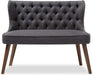 Dark Grey Button-Tufted Loveseat: Mid-Century Modern Style