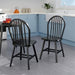 Windsor 2-Piece Chair Set, Solid Wood, Black Finish