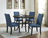 Biony Blue Fabric Dining Chairs with Nailhead Trim, Set of 2