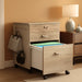 Box File Rolling Mobile Cabinet with Side Pegboard, Maple