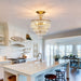 Crystal Gold Five Light Chandelier Ceiling Fixture