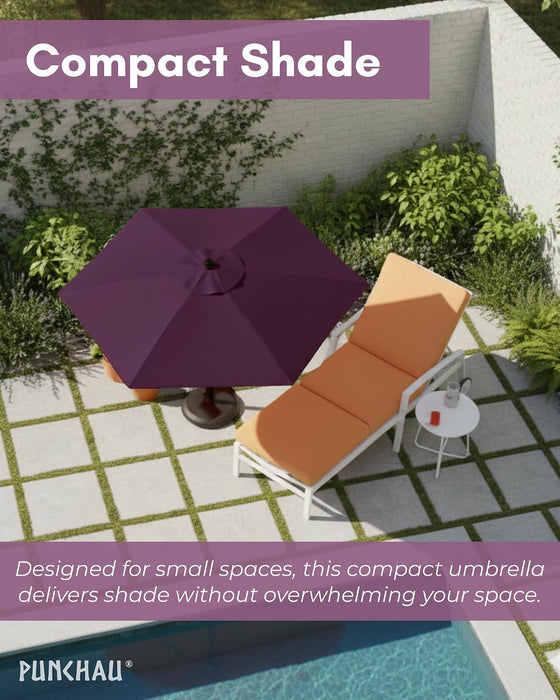 6 Ft Outdoor Patio Umbrella - Dark Purple Market Umbrella, Easy
