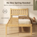 Wood Twin Bed Frame with Headboard, 18 Inch High Solid Bamboo Platform Bed No Box Spring Needed, Modern Minimalist Heavy Duty Bedframe, Easy Assembly, Noise Free