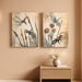 Dragonfly Wall Art Vintage Insect Painting Pictures Prints Beige Dandelion on Canvas Artwork