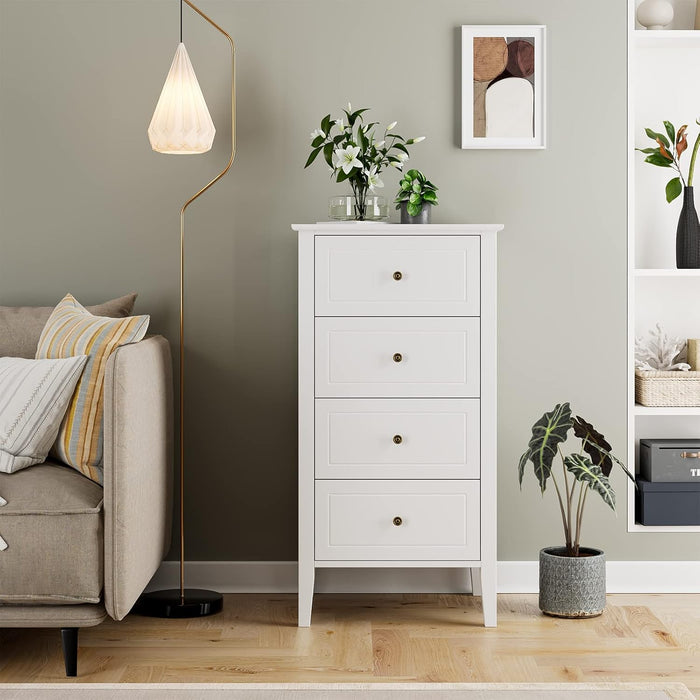 White Antique Dresser Solid Hardwood Storage Cabinet