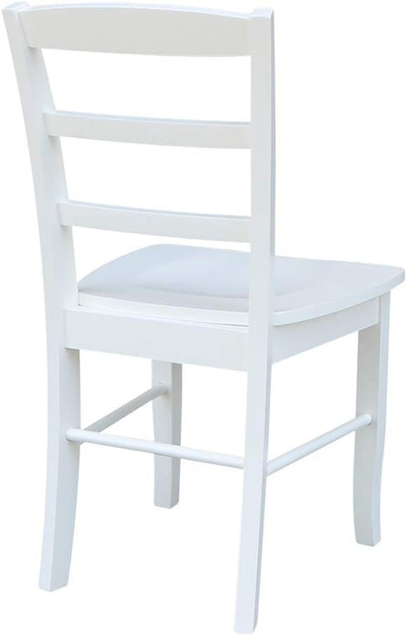 International Concepts Set of Two Madrid Ladderback Dining Chairs, White