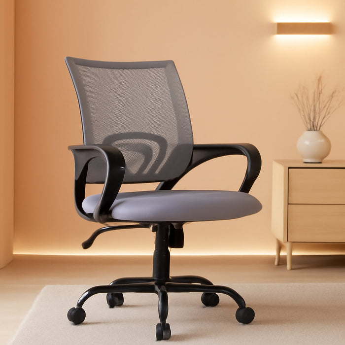 Office Chair Ergonomic Cheap Desk Chair Mesh Computer Chair Lumbar Support Modern Executive Adjustable Stool Rolling Swivel Chair for Back Pain (Grey)