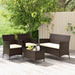 4 Pieces Comfortable Mix Brown Outdoor Rattan Sofa Set with Glass Coffee Table