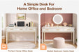 Cream White Vanity Desk with 3 Drawers, Makeup Table/Writing Desk, Modern Dressing Table for Bedroom, 47.24" Wide, No Mirror Included