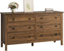 55Inch Walnut BedroomSuite Dresser Six Drawers Premium