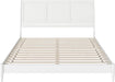 , Valencia King Solid Wood Low Profile Sleigh Platform Bed, White