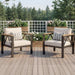 Aluminum Outdoor Patio 2 PCS Armchair Set, Washable Thick Cushions, All-Weather Modern Metal Furniture for Garden, Backyard, Porch, Oatmeal