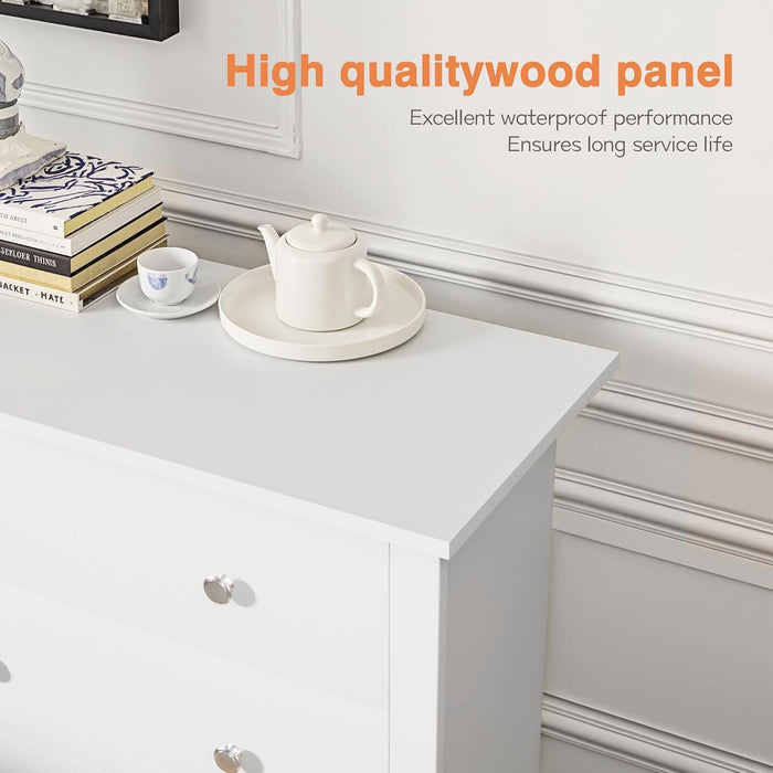 White 6 Drawer Dresser Storage Organizer Furniture