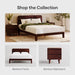 Nectar Bamboo Platform Bed Frame - Full - Walnut - Floating Center Support Legs - 12” Height - Easy Tool Free Set up - Contemporary and Durable - Sturdy Wooden Support Slats - Holds up to 800 Pounds