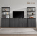 Fluted Book Shelf with Doors 75" Tall Bookshelf with Storage | 6 Tier Large Bookcase with Bottom Cabinet - Modern Metal Book Case for Living Room, Home Office, Kitchen, 3 Pieces