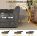 Modular Sectional Sleeper Sofa with Pull Out Bed, 108 Inch U Shaped 7 Seat Couches for Living Room, Chenille Fabric Cloud Couch Bed with Storage & Reclining Backrest, USB Charging, Grey