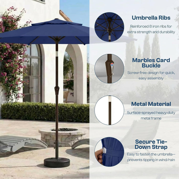 Patio Umbrella, 2 Tier Outdoor Table Umbrella, Large Vented Market Umbrellas with Push Button Tilt and Crank, 8 Sturdy Ribs for Backyard, Deck, Pool, UPF50+ UV Protection