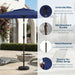 Patio Umbrella, 2 Tier Outdoor Table Umbrella, Large Vented Market Umbrellas with Push Button Tilt and Crank, 8 Sturdy Ribs for Backyard, Deck, Pool, UPF50+ UV Protection