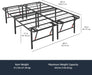 Bed Frame with Storage, Foldable Metal Platform, Sturdy Steel, No Box Spring Needed, 18 Inches High, Tool-Free Setup, Queen Size, Black