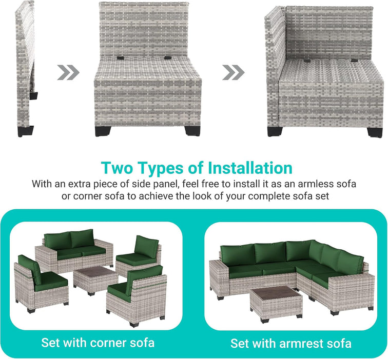 Outdoor Patio Furniture Set PE Wicker Rattan Outdoor Sectional Sofa