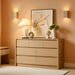 Contemporary Oak Seven Drawer Dresser With Texture