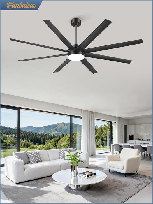 Contemporary Black Ceiling Fan With Integrated Lighting