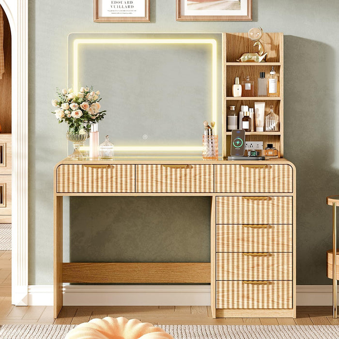 47 Inch Vanity Desk With Multifunctional Illumination