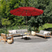 9 Ft 3 Tier Outdoor Patio Umbrella with Push Button, Red