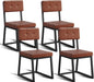 Dining Chairs Set of 4 with Faux Leather Cushion Seat Backrest, Upholstered Mid Century Modern Dining Room Chair with Heavy Duty Metal Leg for Kitchen, Living Room, Restaurant, Caramel Brown