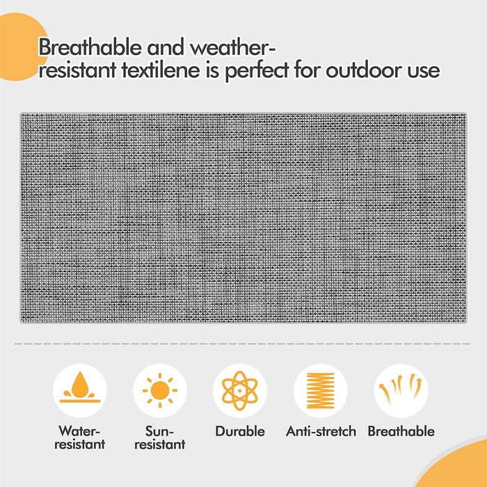 2-Seat Outdoor Glider with Center Table, Patio Rocking Loveseat with Breathable Mesh Sturdy Metal Frame for Garden Pool Lawn